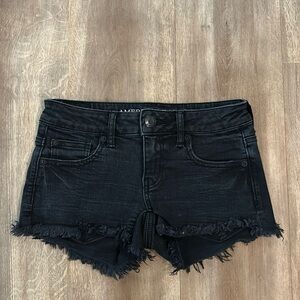 American Eagle Outfitters super stretch super low shortie women’s black size 0